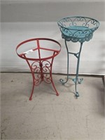 PAIR OF PAINTED PLANT STANDS