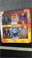Collectible Justice League action figures.