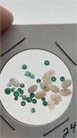 Valuable Genuine Opals and Emeralds