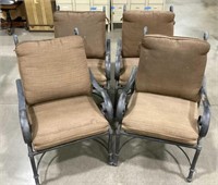 (4) Traditional Aluminum Patio Chairs W/ Cushions