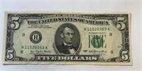 $5 US Federal reserve Notel 1977