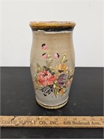 Hand Painted Stoneware Jar