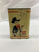 Early Andy Gump Tin Thrift Bank, 4 1/4”T from