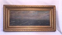 ANTIQUE SEASCAPE OIL ON CANVAS PAINTING