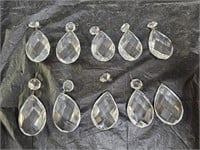 10 Vintage 2.5" Crystal Teardrop Prisms