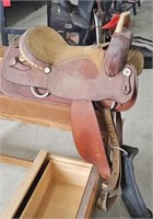 17" Western tooled leather saddle