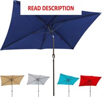 Blissun 10' Rectangular Patio Umbrella (Navy Blue)