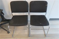 (2) Black Cloth Stacking Side Chairs