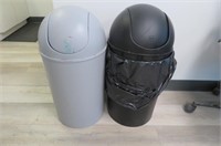 (2) Black and Gray Trash Cans