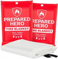 SEALED-Prepared Hero Emergency Fire Blanket 2 Pack