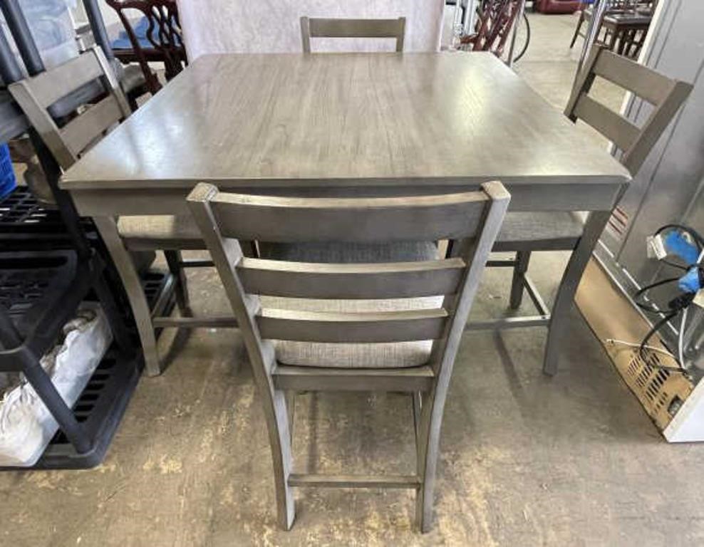 Crown Mark Bar Height Table with 4 Chairs