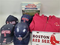 Boston Red Sox items- hats/jacket/book