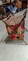 Vintage Folding Sewing (Yarn)  Basket. Nice