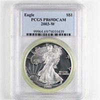 2003-W Proof Silver Eagle PCGS PR69 DCAM