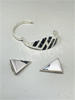sterling silver bracelet & earrings