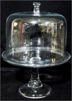 Glass Cake Stand with lid 11x7.5"