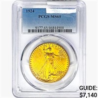 1924 $20 Gold Double Eagle PCGS MS65