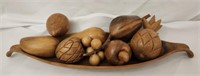 Carved Wooden Fruit Decor