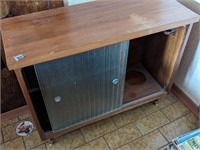 MCM CABINET W GLASS DOORS