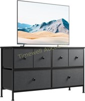 EnHomee 6 Drawer Dresser TV Stand  Dark Gray