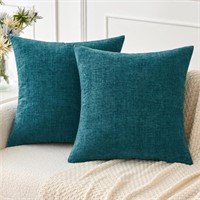 MIULEE Pack of 2 Dark Teal Throw Pillow Covers 20x