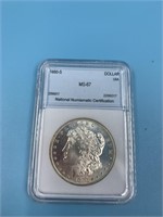 Morgan silver dollar 1880 S   MS67 by NNC