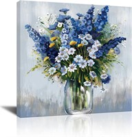 Blue and White Flower Wall Art  Fresh Flowers in v