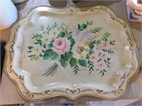 Tole painted metal tray 26.5" x 19.5" - 2 Regency