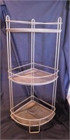 Metal mesh corner shelf 27" tall - Stainless