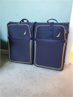 Pair of Navy Blue Large Nautica Suitcases