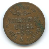 Civil War Merchant Token: Utica, N.Y. - I.J.