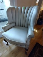 Wing back cream upholstered chair