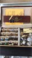 MENS JEWELRY BOX & CONTENTS