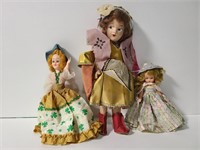 Three vintage dolls