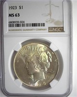 1923 Peace NGC MS63