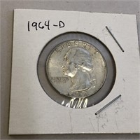 1964-D SILVER Washington Quarter IN CASE