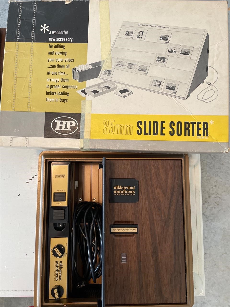 Vintage slide projector and sorter
