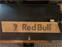 Red Bull wooden sign 35 x 6 inches