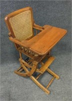 Cane Seat Old Baby Highchair