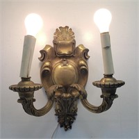 Vintage gilt bronze two-light sconce