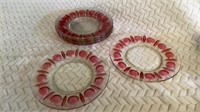 (6) SALAD PLATES INDIANA GLASS RUBY