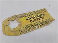 1974-1980 battery warranty tag