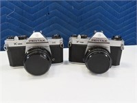 (2) PENTAX "K1000" Slv/Blk Vintage Cameras w/ Lens