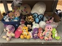 Assorted plush animals. Toys.