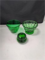 Green Glass Bowls