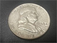 1958-D Franklin Silver Half dollar