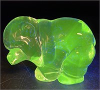 Vtg Glowy Crystal Yellow Stone Bear