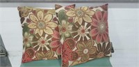 Floral Decorative Throw Pillow X2