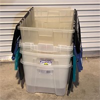 4 Clear Storage Bins
