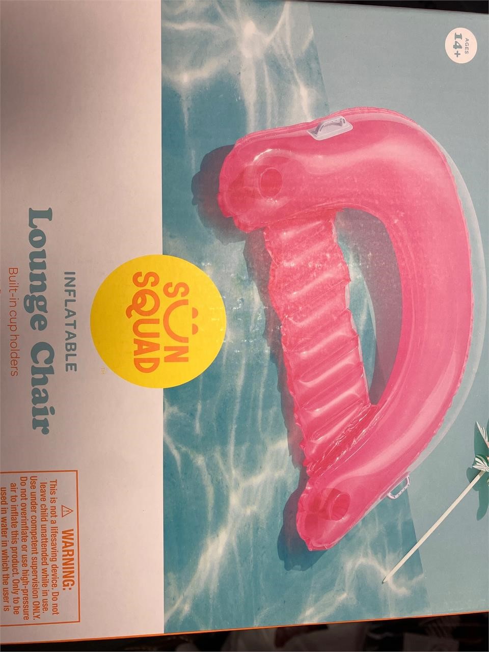 Pink inflatable lounge chair